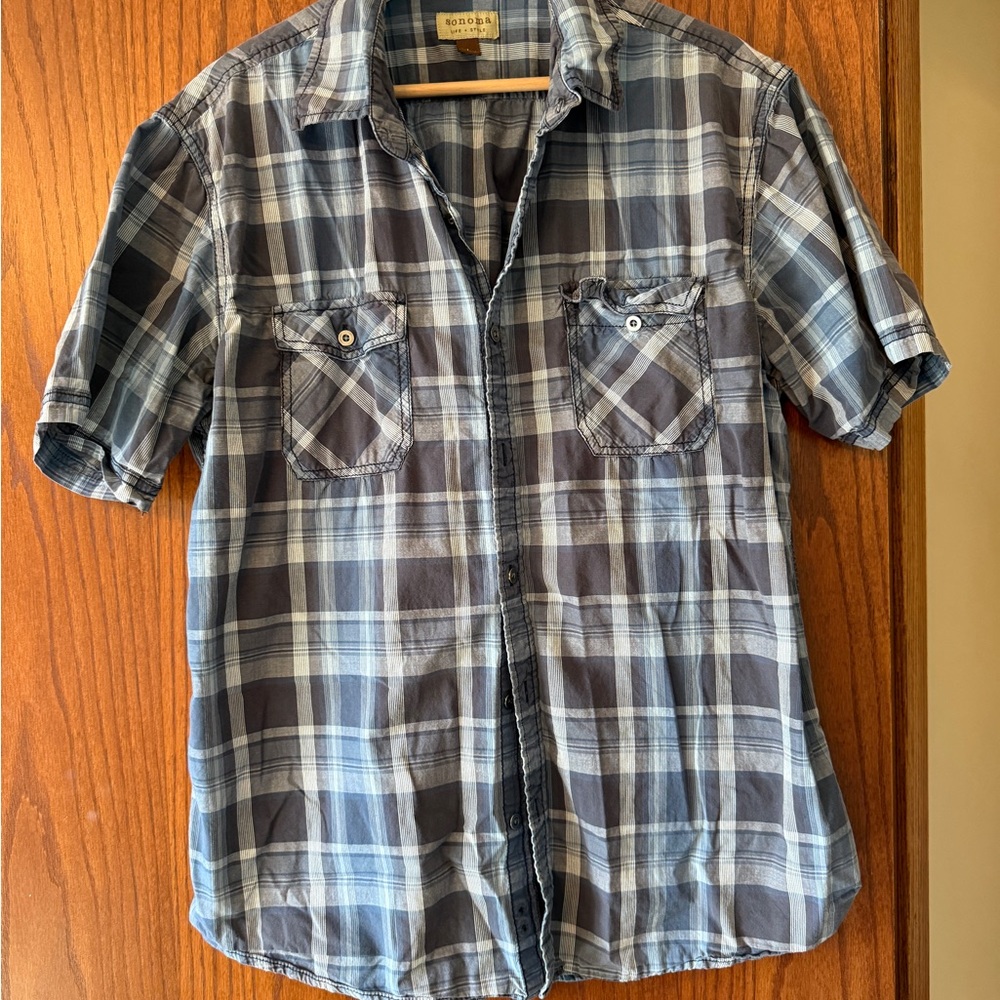 Blue Plaid Men's Shirt